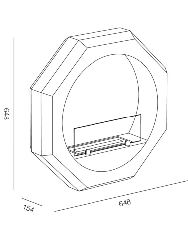 Cheminée encastrable bioéthanol Palmanova - 1,5kW