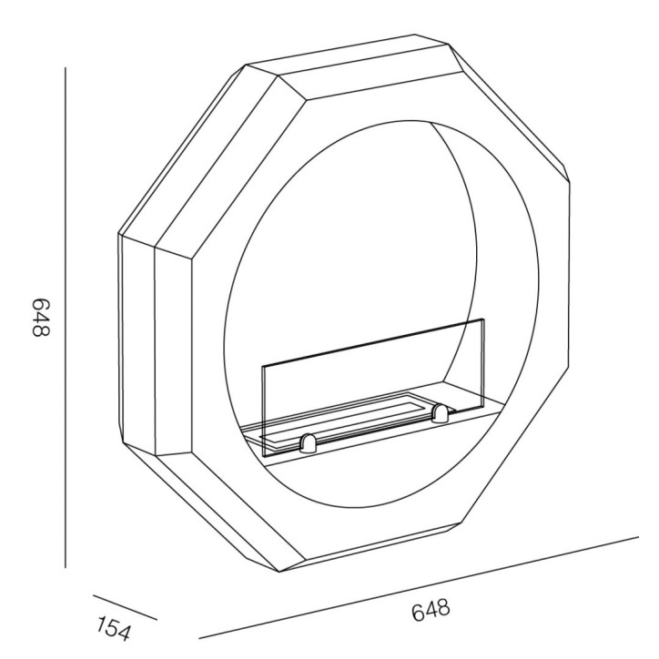 Cheminée encastrable bioéthanol Palmanova - 1,5kW