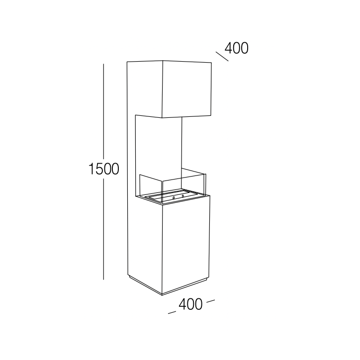 Cheminée au bioéthanol Livigno - 2500W
