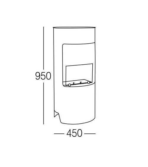 Cheminée au bioéthanol Cortina Noir - 2500 W