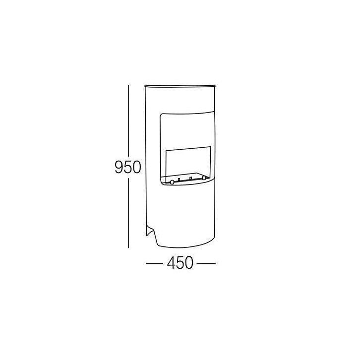 Cheminée au bioéthanol Cortina Noir - 2500 W