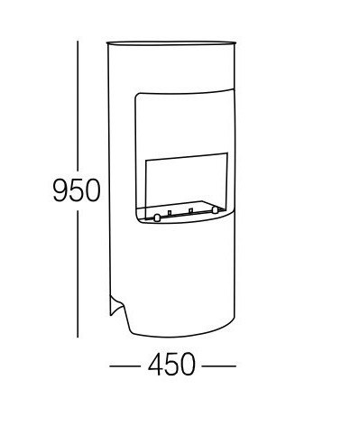Cheminée au bioéthanol Cortina Blanc - 2500 W