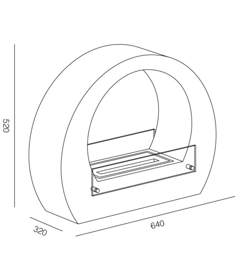 Cheminée au bioéthanol Bologna - 2000 W