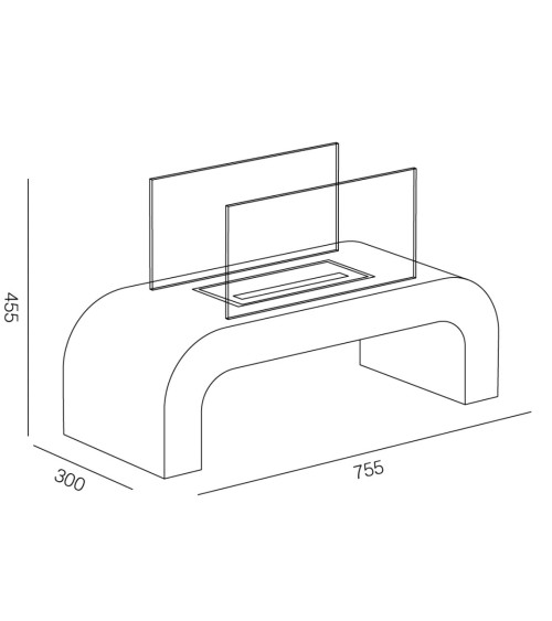 Cheminée au bioéthanol Trento - 2000 W
