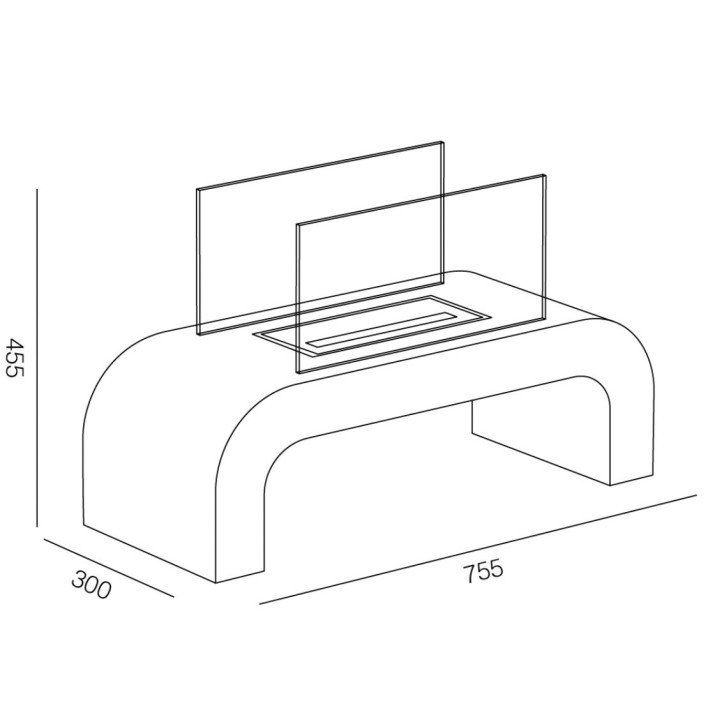 Cheminée au bioéthanol Trento - 2000 W
