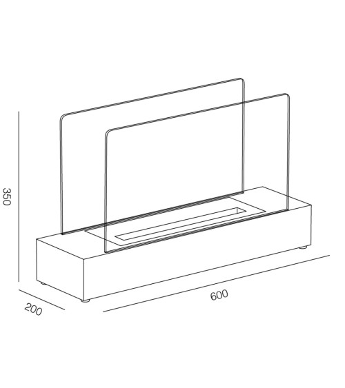 Cheminée de table à bioéthanol Mantova - 2000 W