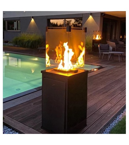 CHAUFFAGE GAZ EXTERIEUR PATIO SLIM NOIR