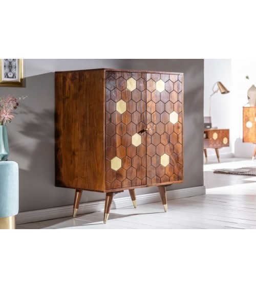 Buffet Bar HEXAGONE bois massif d'acacia