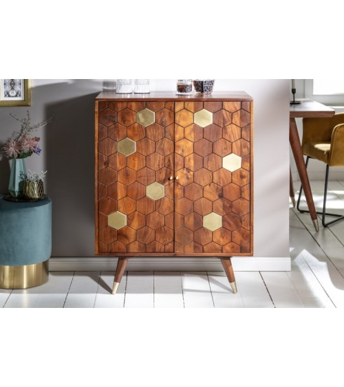 Buffet Bar HEXAGONE bois massif d'acacia