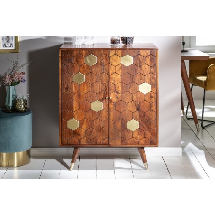 Buffet Bar HEXAGONE bois massif d'acacia