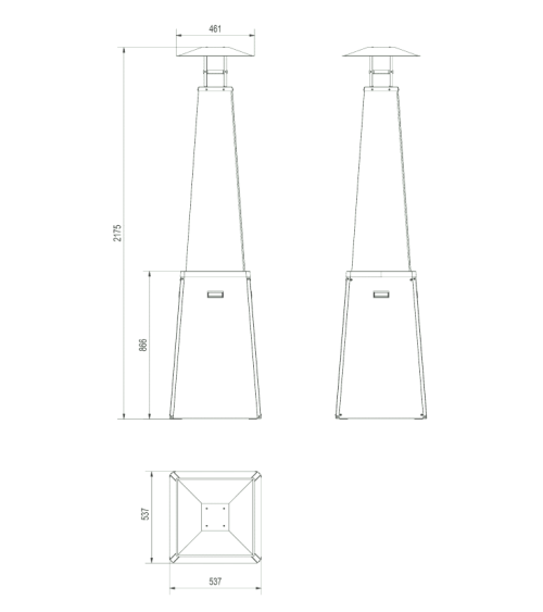 UMBRELLA BS COULEUR ACIER NOIR AVEC TUYAU ET RÉDUCTEUR