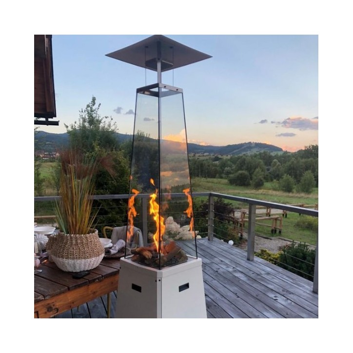 Chauffage extérieur Gaz UMBRELLA BS Couleur Acier Blanc 12kw Chauffage extérieur Gaz UMBRELLA BS Couleur Acier Blanc 12kw
