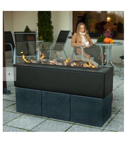 CHAUFFAGE EXTÉRIEUR GAZ PATIO HORIZONTAL ACIER CONTRÔLE MANUEL 17,5 KW