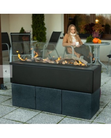 CHAUFFAGE EXTÉRIEUR GAZ PATIO HORIZONTAL ACIER CONTRÔLE MANUEL 17,5 KW