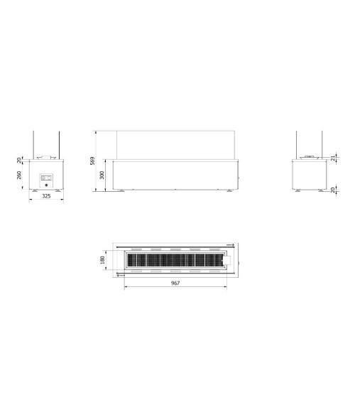 CHAUFFAGE EXTÉRIEUR GAZ PATIO HORIZONTAL ACIER CONTRÔLE MANUEL 17,5 KW
