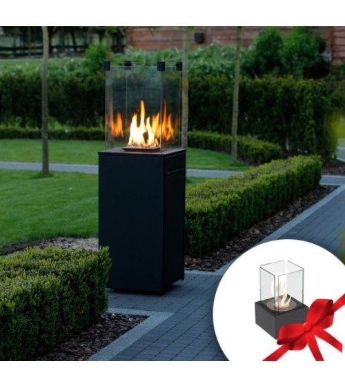 MINI CHAUFFAGE AU GAZ PATIO NOIR + CHEMINÉE BIO