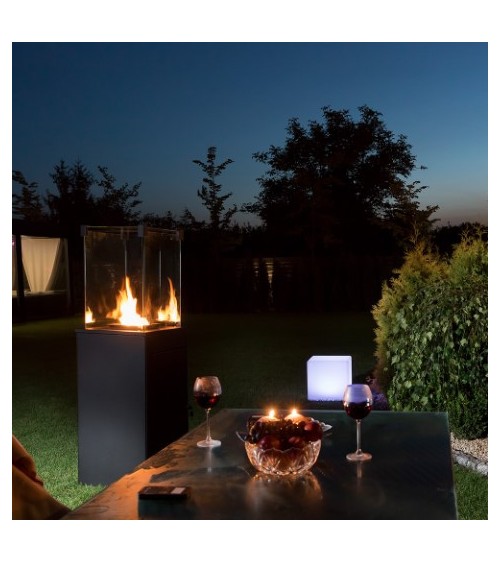 MINI CHAUFFAGE AU GAZ PATIO NOIR + CHEMINÉE BIO