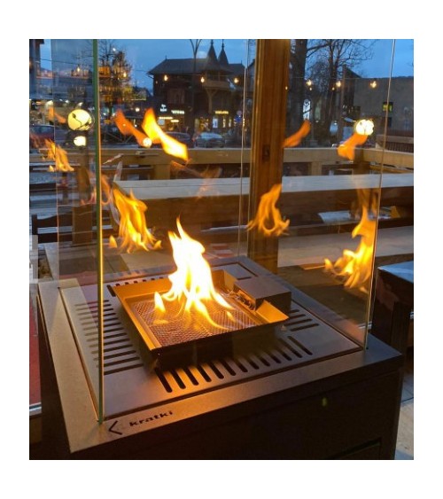 MINI CHAUFFAGE AU GAZ PATIO NOIR + CHEMINÉE BIO