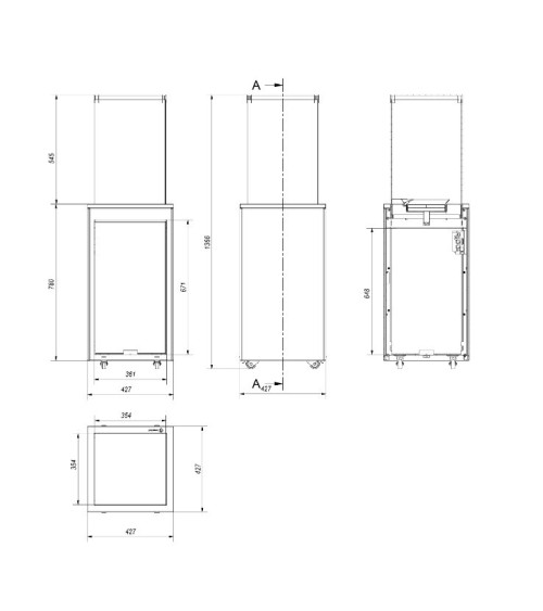 MINI CHAUFFAGE AU GAZ PATIO NOIR + CHEMINÉE BIO