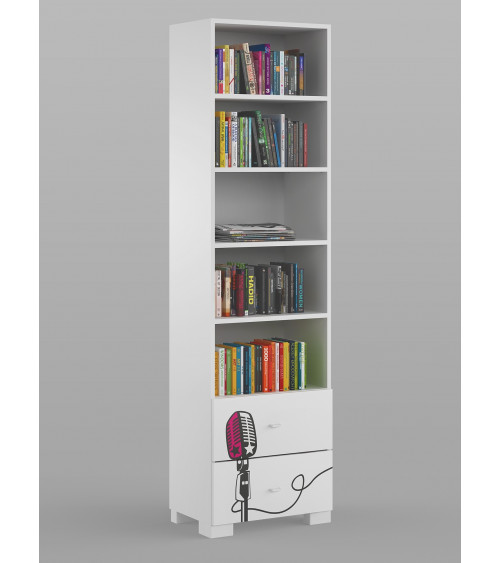 Bibliothèque MUSIC, 55 cm blanc