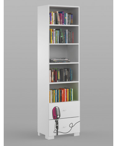Libreria MUSIC, 55 cm bianco