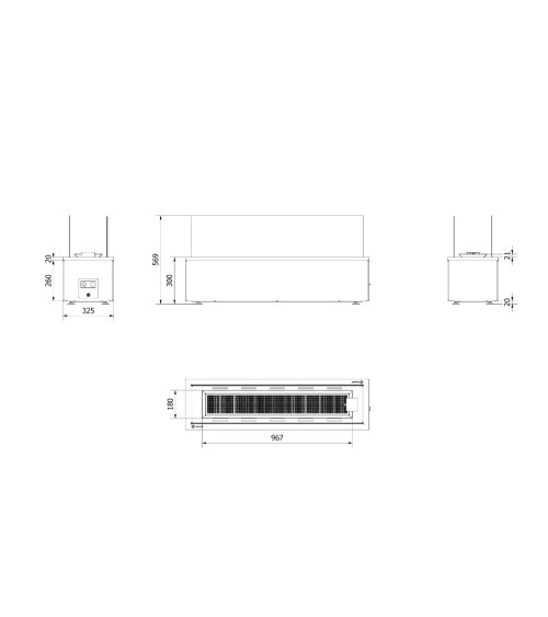 CHAUFFAGE EXTÉRIEUR GAZ PATIO HORIZONTAL CONTRÔLE AUTOMATIQUE 17,5 KW