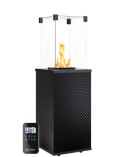 CHAUFFAGE EXTÉRIEUR GAZ PATIO MINI DE VERRE NOIR MATELASSÉ CONTRÔLE AUTOMATIQUE 8,2 KW