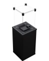 CHAUFFAGE EXTÉRIEUR GAZ PATIO MINI DE VERRE NOIR MATELASSÉ CONTRÔLE AUTOMATIQUE 8,2 KW