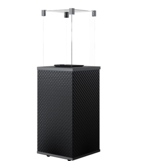 CHAUFFAGE EXTÉRIEUR GAZ PATIO MINI DE VERRE NOIR MATELASSÉ CONTRÔLE AUTOMATIQUE 8,2 KW