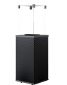 CHAUFFAGE EXTÉRIEUR GAZ PATIO MINI DE VERRE NOIR MATELASSÉ CONTRÔLE AUTOMATIQUE 8,2 KW