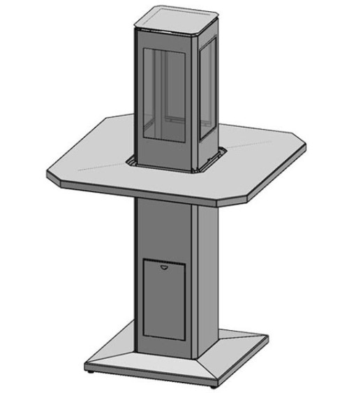 Chauffage d'extérieur ANGELES noir avec table et base
