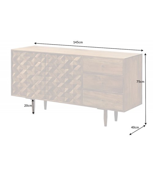 Buffet SOLARA en bois massif d'acacia