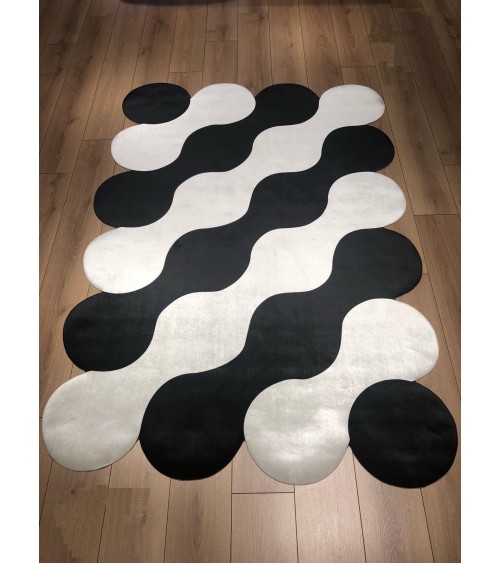Tapis Design Andora 200 x 140 cm noir et blanc
