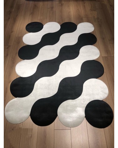 Tapis Design Andora 200 x 140 cm noir et blanc