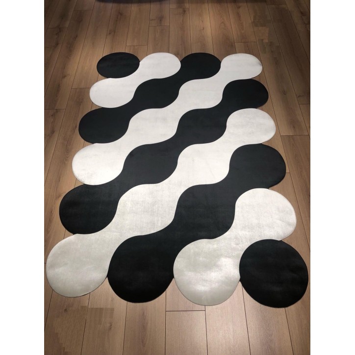 Tapis Design Andora 200 x 140 cm noir et blanc