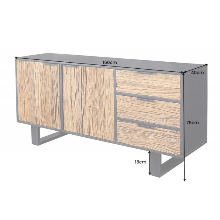 Buffet NY en bois de manguier et de teck