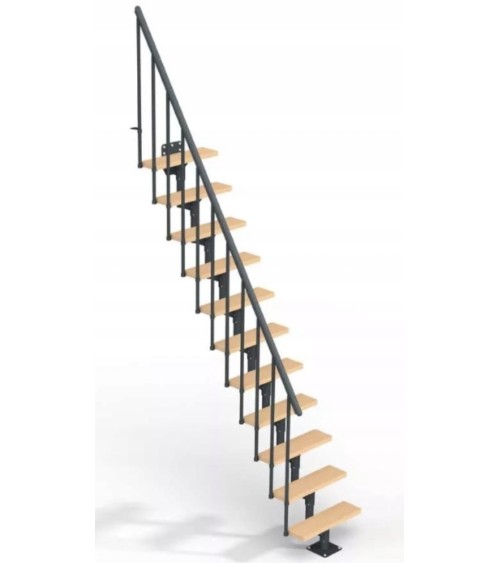 Escalier ANTHRACITE DALLAS - Hauteur à franchir 209cm à 275cm, Lx69cm