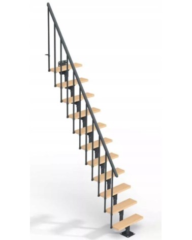 Escalier ANTHRACITE DALLAS - Hauteur à franchir 209cm à 275cm, Lx69cm