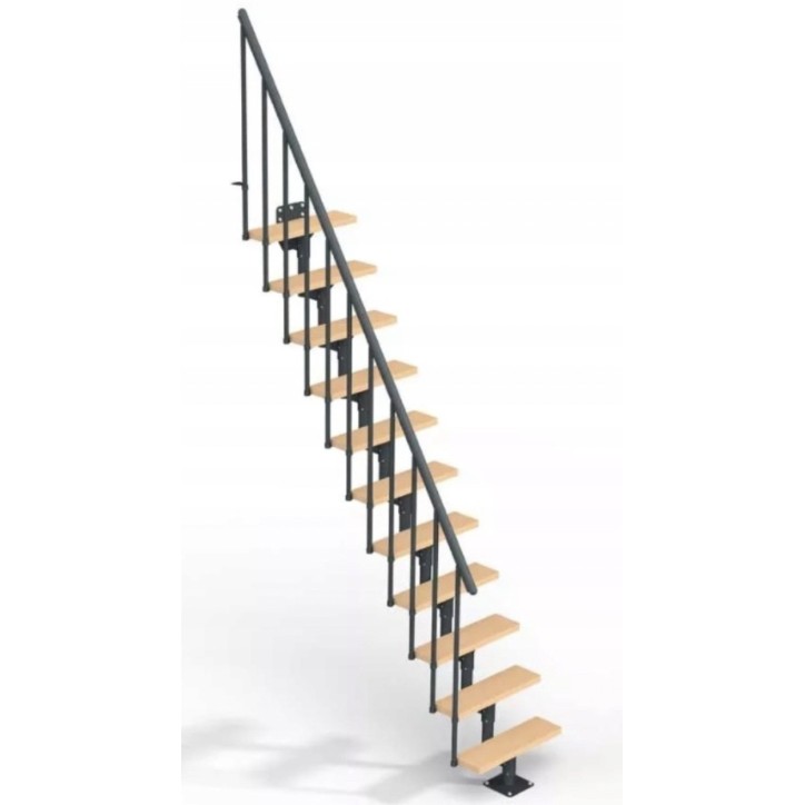 Escalier ANTHRACITE DALLAS - Hauteur à franchir 209cm à 275cm, Lx69cm