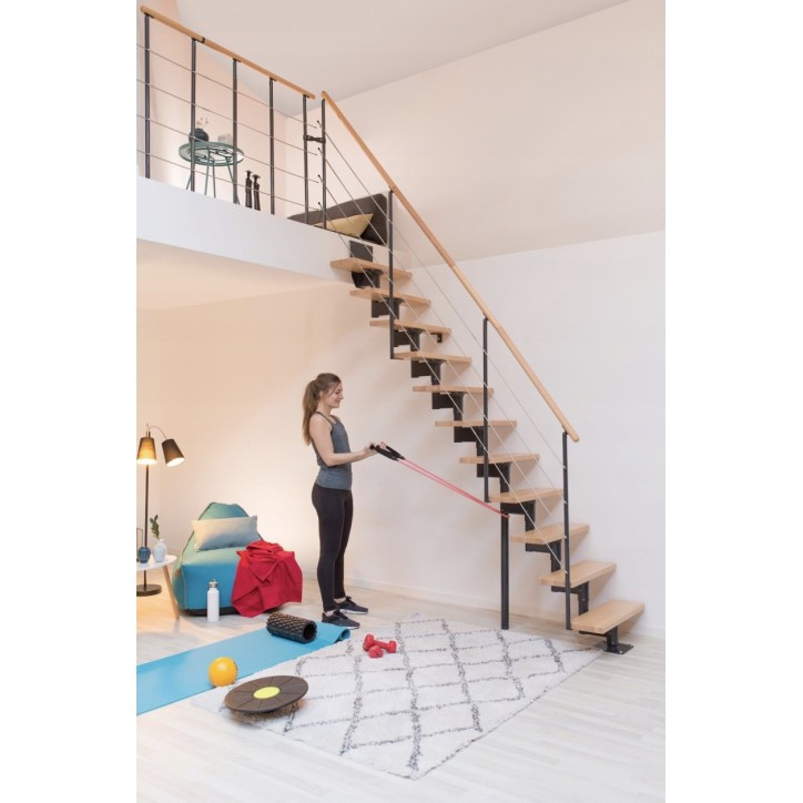 Escalier MODULAIRE BOSTON - Hauteur à franchir 209cm à 275cm, Lx70 cm