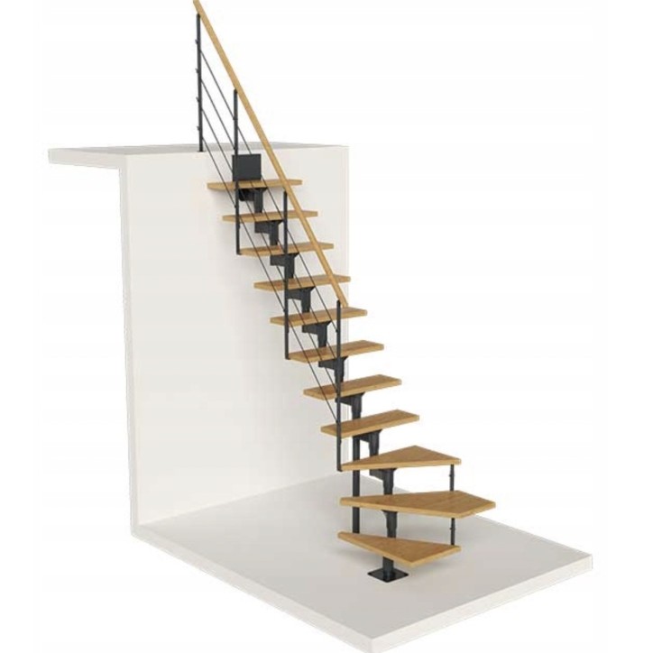 Escalier MODULAIRE BOSTON - Hauteur à franchir 209cm à 275cm, Lx70 cm