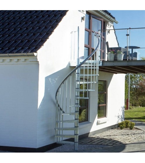 Escalier en colimaçon Gardenspin - Hauteur à franchir 225,5cm à 258,5cm, Lx125cm