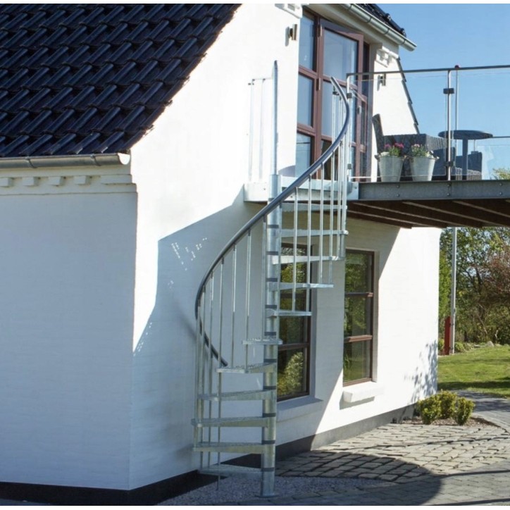 Escalier en colimaçon Gardenspin - Hauteur à franchir 225,5cm à 258,5cm, Lx125cm