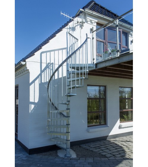 Escalier en colimaçon Gardenspin - Hauteur à franchir 225,5cm à 258,5cm, Lx125cm