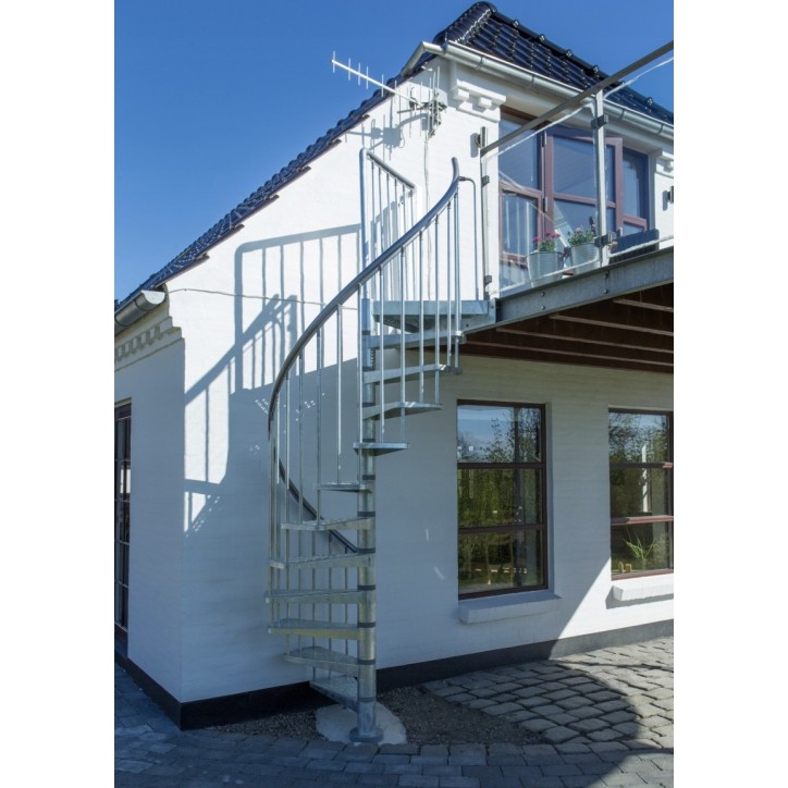 Escalier en colimaçon Gardenspin - Hauteur à franchir 225,5cm à 258,5cm, Lx125cm