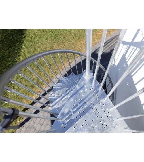Escalier en colimaçon Gardenspin - Hauteur à franchir 225,5cm à 258,5cm, Lx125cm