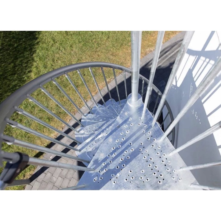 Escalier en colimaçon Gardenspin - Hauteur à franchir 225,5cm à 258,5cm, Lx125cm