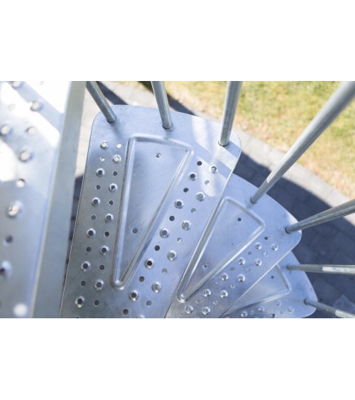Escalier en colimaçon Gardenspin - Hauteur à franchir 225,5cm à 258,5cm, Lx125cm