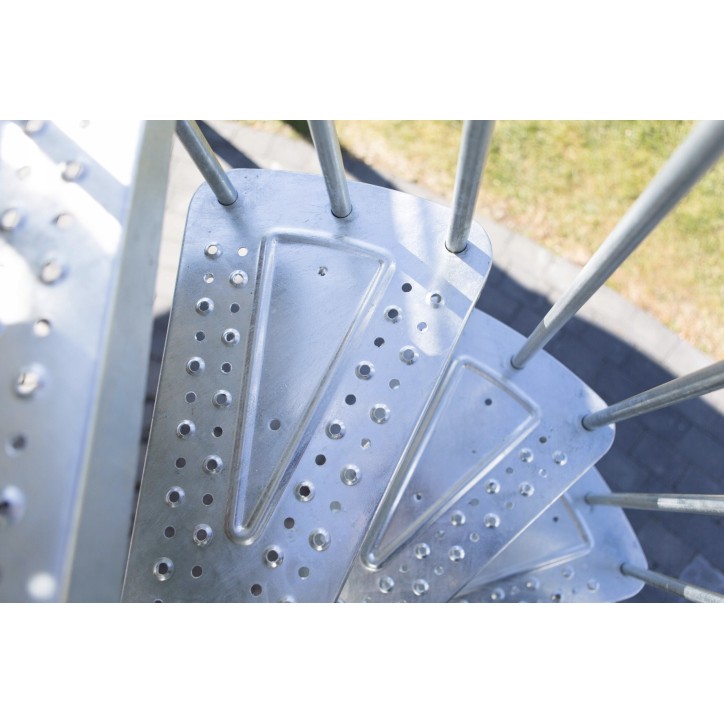 Escalier en colimaçon Gardenspin - Hauteur à franchir 225,5cm à 258,5cm, Lx125cm