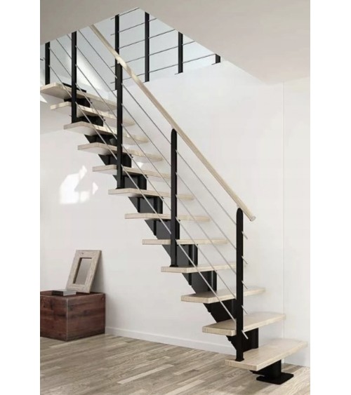 Escalier Modulaire HAMBURG - Hauteur à franchir 222cm à 258cm, Lx79 cm